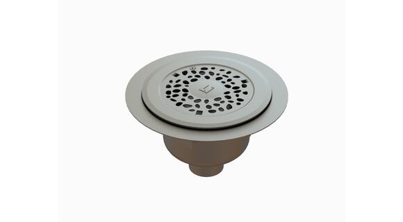 Round floor drain trap Ø215 mm with a vertical outlet 50 mm